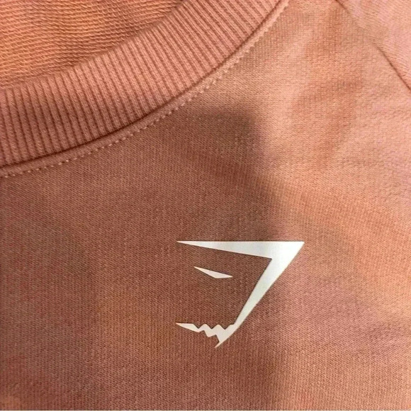 Gymshark Long Sleeve Crop Top Women Small Coral Salmon Pink Workout - Picture 3 of 10